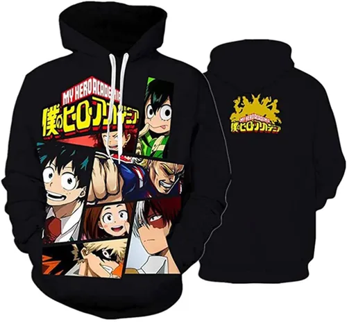 Vista 3 de Mbeliever NO Hero Academia Todoroki Shoto Izuku - Sudadera con capucha con estampado 3D de anime, sudadera para cosplay, sudadera unisex