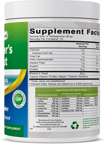 Vista 4 de Polvo de levadura de cerveza - 16 oz y gluconato de zinc 50mg