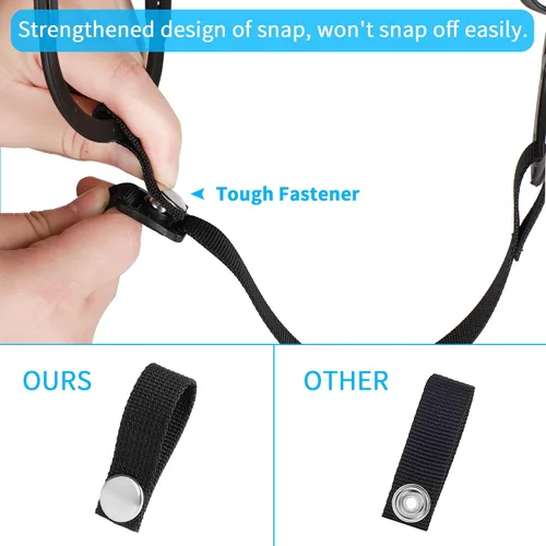Vista 2 de Hockey Helmet Chin Strap with Single Strengthened Snap Ice Hockey Chin Strap Replacement Parts Loop Repair Kit