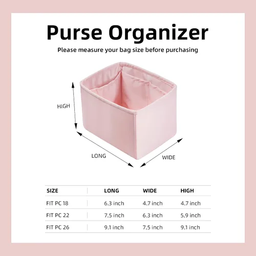 Vista 6 de DGAZ Organizador de bolso, sedoso y suave, seda, bolso de mano de lujo en moldeadores de bolsa, para mujer, se adapta a picotin1822 bolsas