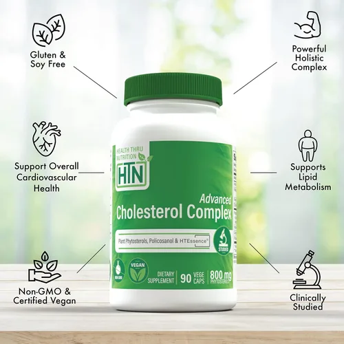 Vista 3 de Health Thru Nutrition Complejo avanzado de colesterol, apoyo a la salud cardíaca y metabolismo de lípidos con fitoesteroles, policosanol