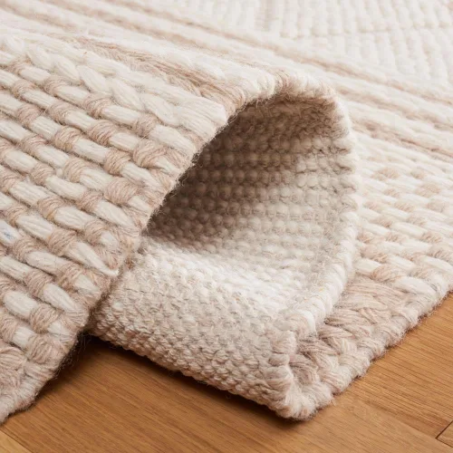 Vista 6 de SAFAVIEH Natura Collection - Alfombra de pasillo de 8 pies, color marfil y gris topo, diseño moderno, ideal para zonas de alto tráfico en pasillo