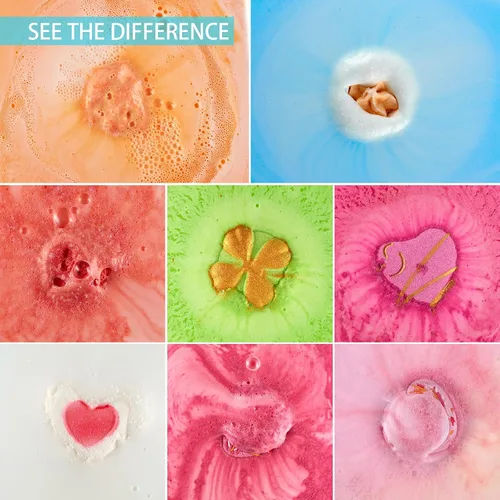 Vista 3 de 8 bombas de baño para el día de San Valentín para novias, niños y niñas, baño de burbujas, juego de regalo de bomba de baño natural, bombas de baño