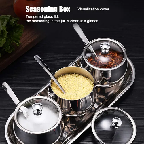 Vista 9 de LIZEALUCKY Caja de condimentos, tarro de especias para estante de condimentos, botella de condimentos para contenedor de almacenamiento, tarro