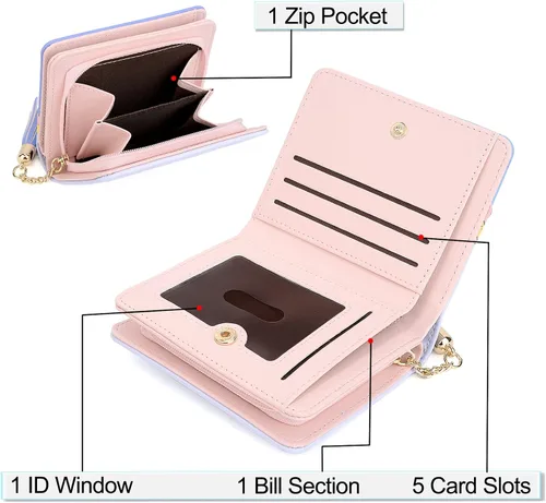 Vista 3 de UTO Wallet for Girls Cute Leather Vegan Small Women Tassel Pendant Card Holder Kawaii Coin Purse 1166