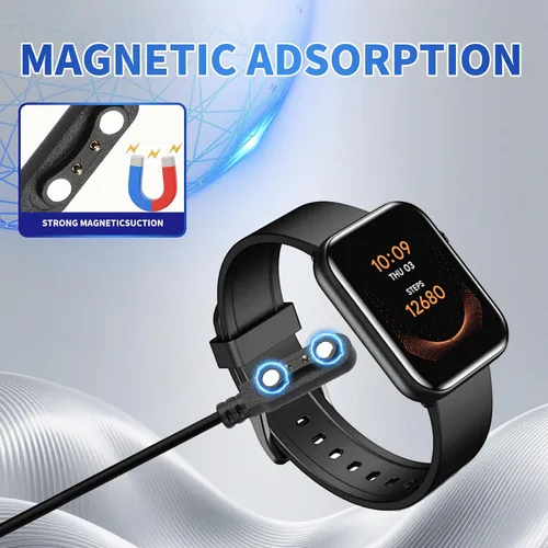 Vista 4 de Cable de carga para reloj inteligente, accesorios magnéticos para SmartWatch, cable de carga de 2 pines, espacio entre pines de contacto