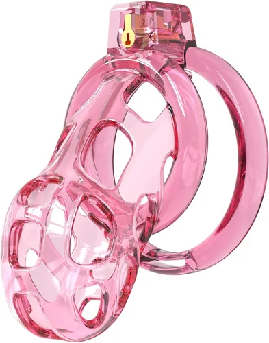 Vista 6 de Soft Rubber Male Chastity Cage, with 6 Size Rings, Invisible Lock Man Penis Exercise Bondage Gear & Accessories Lightweight Adult Sex Toys (Black, S)
