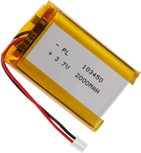 Vista 21 de Batería Lipo de 3.7V 1000mAh 102050 Batería recargable de polímero de litio con conector JST PH2.0.000 in para altavoz Bluetooth, GPS, reloj