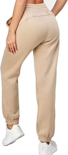 Vista 46 de IUUI Pantalones deportivos de cintura alta para mujer, con bolsillos, de algodón, holgados, atléticos