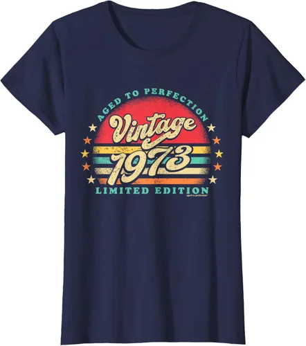 Vista 13 de Camiseta retro de 50 cumpleaños de 1973 de edad a la perfección nacido en los años 70, Negro