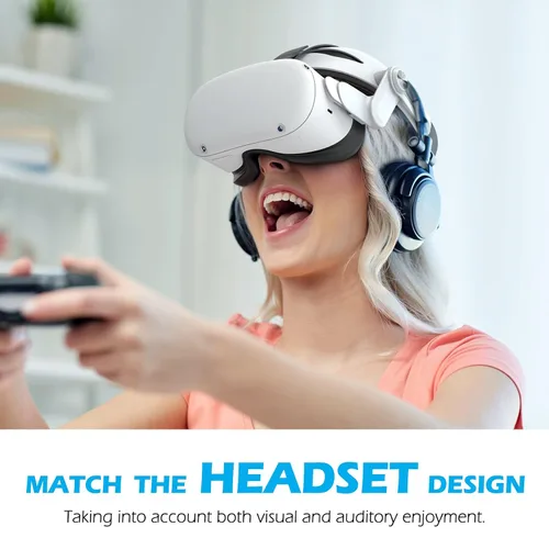 Vista 5 de YOGES Head Strap Compatible with Oculus Quest 2, Comfortable Skin-Friendly PU Surface, Adjustable & Lightweight Elite Strap Accessories, Enhanced