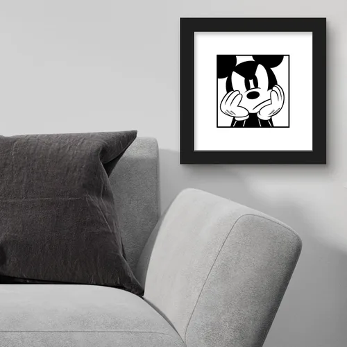 Vista 4 de Trends International Gallery Pops Disney Mickey Mouse - Mickey Expressions - Póster de pared gruñón, 12 x 12 pulgadas, versión enmarcada en negro