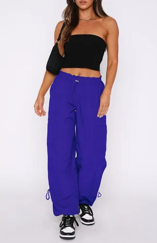 Vista 2 de Waitfairy Pantalones de paracaídas para mujer, pantalones cargo holgados con bolsillos