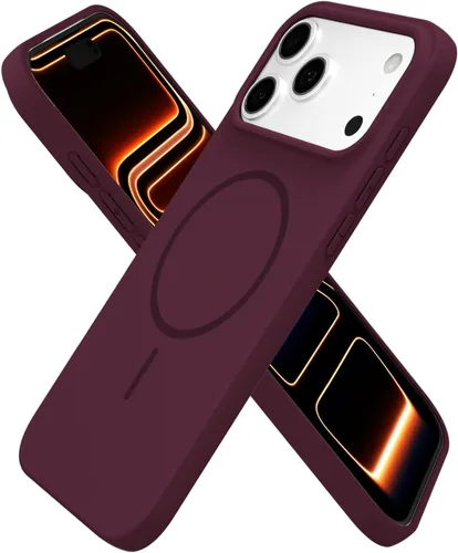 Vista 248 de Oakxco Funda de Silicona Mag Safe para iPhone 12 Pro Max, Funda Magnética Delgada y Fina Compatible con Carga Inalámbrica MagSafe, Bonita Funda