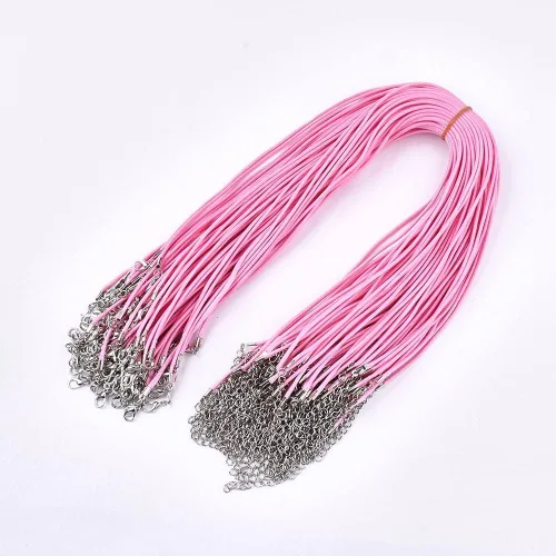 Vista 8 de 100 piezas de cordón encerado de 17 a 19 pulgadas, cuerda trenzada ajustable, para collares, colgantes para hacer joyas, cadenas con cierre de Azure