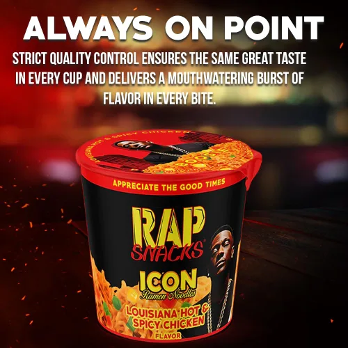 Vista 3 de Rap Snacks Creamy Chicken Gumbo ICON Ramen Fideos Master P-Pack de 12