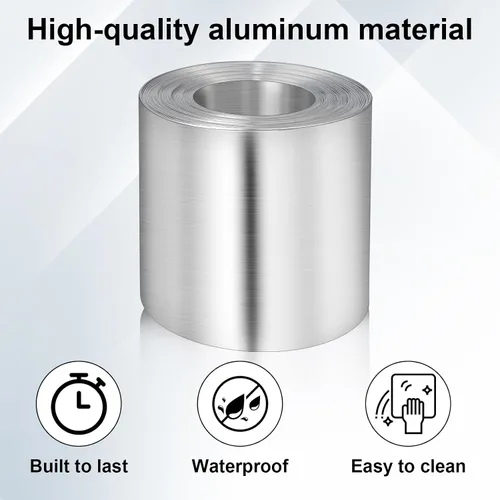 Vista 3 de Blulu 1 rollo de tira de metal de zinc de 3 pulgadas y 50 pies, tira de zinc ancha para techo de musgo, rollo de metal intermitente para hojas