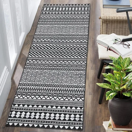 Vista 15 de Fashionwu Alfombra redonda geométrica gris de 4 pies, lavable a máquina, antideslizante, estilo moderno, tamaño adulto