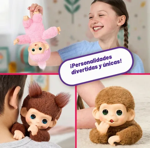Vista 4 de Little Live Pets Baby Monkey Minis – Chikki Cherry, Interactive Pet