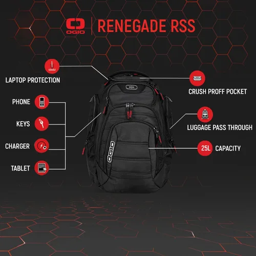 Vista 3 de Mochila Renegade para computadoras portátiles/tabletas de Ogio con RSS