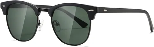 Vista 101 de AEVOGUE Gafas de sol polarizadas para mujeres y hombres semi marco retro gafas de sol AE0369