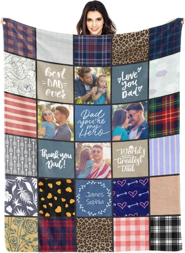 Vista 25 de Mantas personalizadas con foto, manta de fotos personalizada, mantas personalizadas con imagen, regalos personalizados para mujeres, hombres
