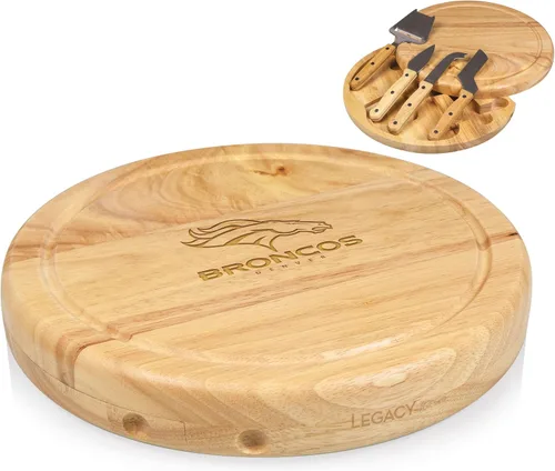 Vista 24 de PICNIC TIME NFL Circo Juego de Tabla de Quesos y Cuchillos - Juego de Tabla de Charcutería - Tabla de Cortar de Madera