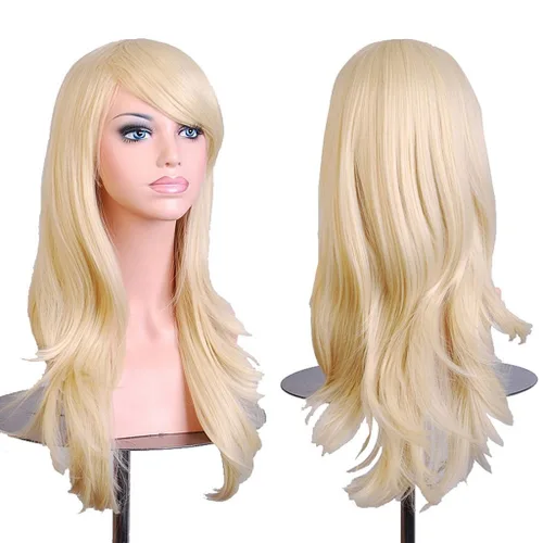 Vista 13 de AneShe – Peluca de mujer de pelo ondulado de 28 pulgadas (71.12 cm) de largo, resistente al calor, ideal para cosplay