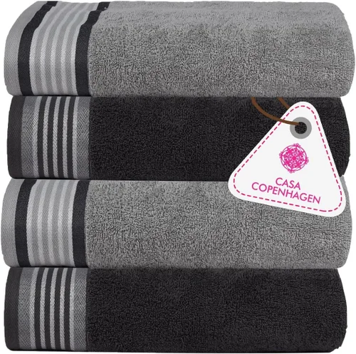 Vista 126 de CASA COPENHAGEN Exotic - Juego de 6 toallas de diseño de 100% algodón egipcio, color azul aguamarina, 550 GSM, 2 toallas de baño, 2 toallas de baño