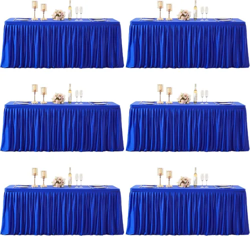 Vista 26 de Paquete de 2 manteles de poliéster negro para mesas rectangulares de 4 pies, cubierta de mesa ajustada sin arrugas, manteles elásticos de 4 pies