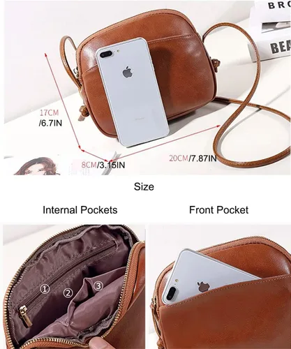 Vista 3 de natyrlpog Bolso cruzado para mujer, pequeño, lindo bolso de hombro de piel sintética, bolso de mensajero de moda para teléfono