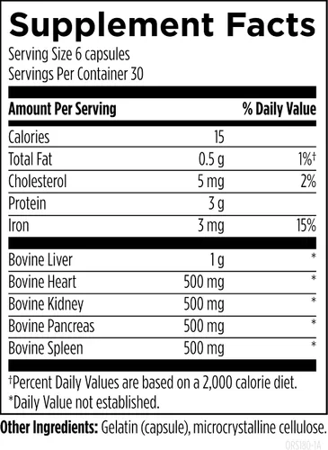 Vista 2 de Designs for Health Organ Synergy - Suplementos de órganos bovinos - 100% órganos de carne de res alimentados con pasto con hígado, corazón