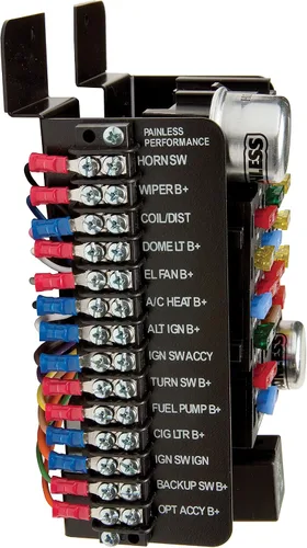 Vista 3 de Painless Performance 30003 Bloque de fusibles universal precableado de 20 circuitos