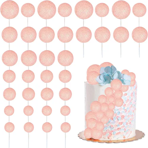 Vista 35 de 30 piezas de mini globo para decoración de tartas, bolas de espuma con purpurina, bolas de perlas de imitación, decoración para tartas, decoración