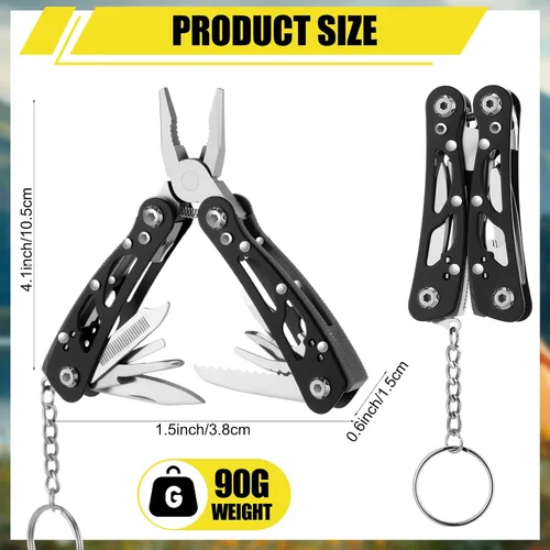 Vista 3 de Lasnten 6 Piezas Alicates Pequeños Multiherramienta, Regalos de Navidad para Hombres Alicates Pequeños Multiherramienta de Acero Inoxidable Mini