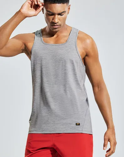 Vista 4 de MIER Camisetas sin mangas para hombre, para entrenamiento, secado rápido, natación, atletismo, gimnasio, correr, muscular, playa, para hombre