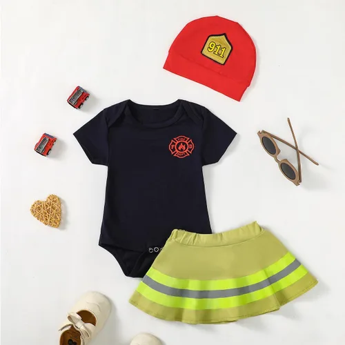 Vista 2 de Disfraz de Halloween para bebé niña, disfraz de bombero