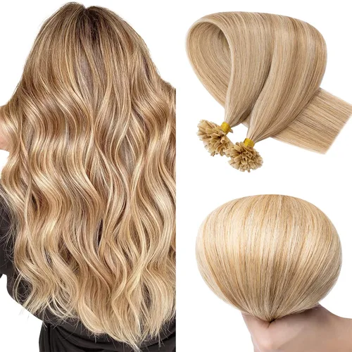 Vista 43 de SEGO Extensiones de cabello humano con micro cuentas, extensiones de cabello humano con micro bucle, lacio, natural, fusión fría, 1.76 oz/paquete
