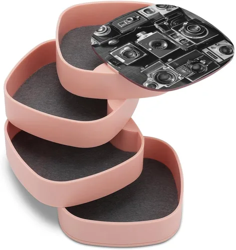 Vista 7 de Caja de joyería retro Cool Camera Collection para mujer, organizador de joyas, organizador de almacenamiento de anillos, organizador