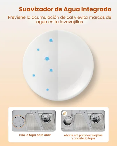 Vista 3 de HAVA 2025 NUEVO Lavavajillas de mostrador mejorado con suavizador de agua y eficiencia energética mejorada, lavavajillas portátil con 8 programas