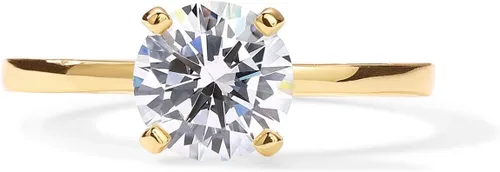 Vista 3 de PAVOI 18K Sterling Silver Gold Round Cut Solitare 1.5 CT Moissanite Engagement Rings for Women - Moissanite Wedding Band for Women - Stone Promise