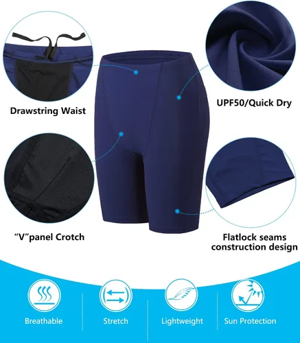 Vista 4 de Fiteng Bañadores de natación para hombre - Trajes de baño de resistencia para entrenamiento deportivo de competición de competición Tallas 32-42