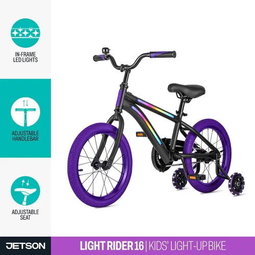 Vista 2 de Bicicleta Infantil Jetson Light Rider con Luces LED Unisex, Marco Iluminado con 3 Modos de Luz Diferentes