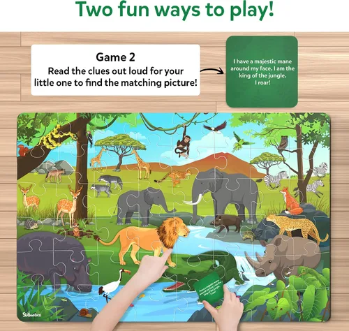 Vista 5 de Skillmatics Rompecabezas de suelo y juego - Piece & Play animales salvajes, rompecabezas y rompecabezas para niños pequeños, juguete educativo
