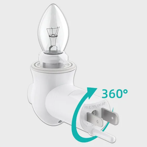 Vista 2 de Módulo de luz nocturna enchufable, enchufe de luz de pared con interruptor de encendido/apagado, enchufe de base E12 para luz nocturna de sal