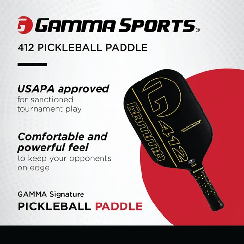 Vista 2 de Gamma Made in The USA Pickleball Paddles, NeuCore & Sensa Polycore Technology, Textured Graphite, Honeycomb Grip, USAPA Approved, Additional Power &