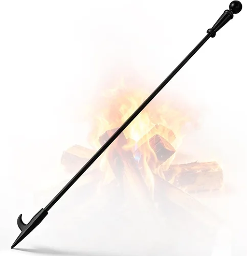 Vista 9 de FEED GARDEN Set de póker de chimenea de 32 pulgadas y pinzas de chimenea de 26 pulgadas para herramientas de hoguera, accesorios de chimenea