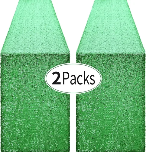 Vista 35 de Pufogu - Camino de mesa de lentejuelas brillantes de 12 x 72 pulgadas para fiestas de cumpleaños, decoración de bodas, despedidas de soltera