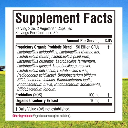Vista 6 de Innate Vitality Probióticos para mujeres, 50 mil millones de UFC, 17 cepas probadas, 60 cápsulas vegetales, formuladas con prebióticos y extracto