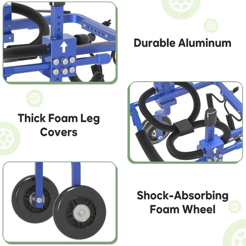 Vista 4 de Silla de ruedas para perros para patas traseras, carritos ajustables para perros con ruedas para patas traseras discapacitadas, tipo remolque